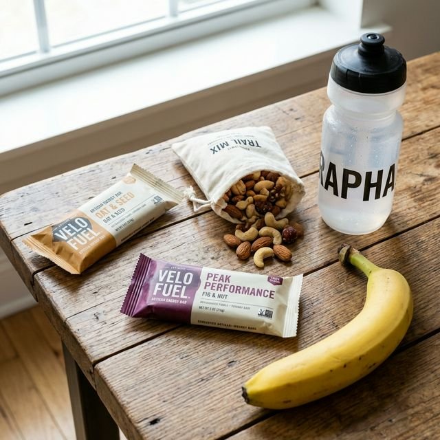 Cycling nutrition flatlay